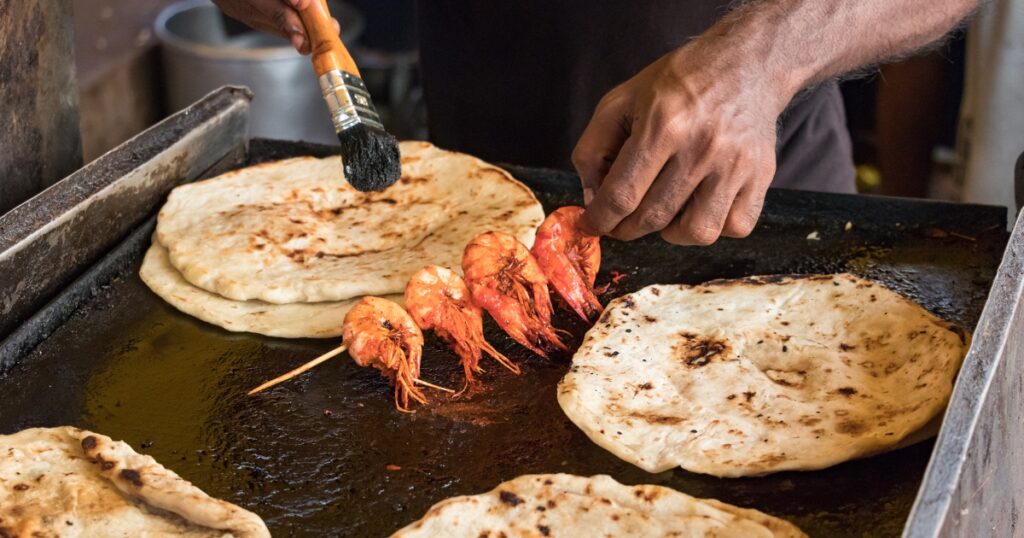 Shrimp with roti