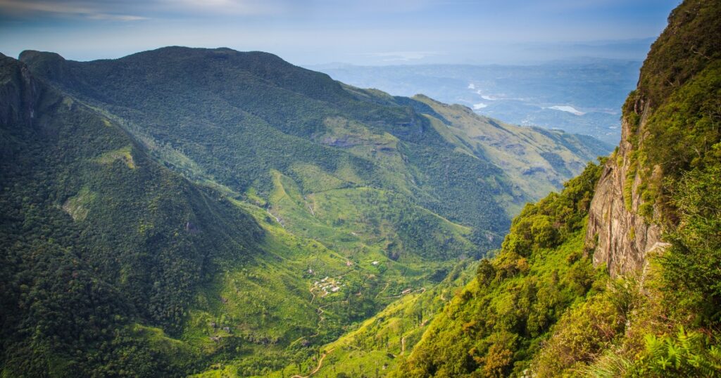 Worlds end view from Horton Plains National park in Sri Lanka