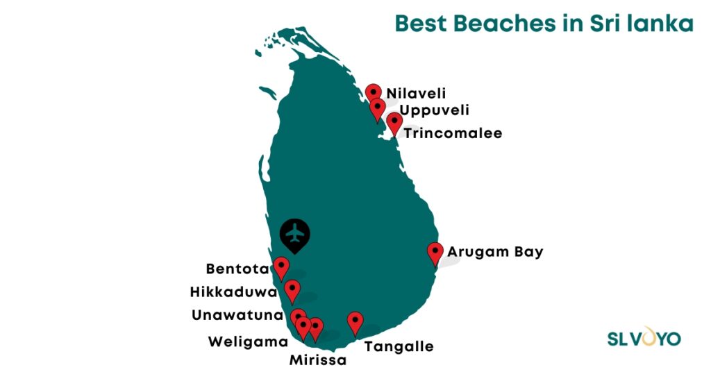 Beach Map Sri Lanka SL VOYO