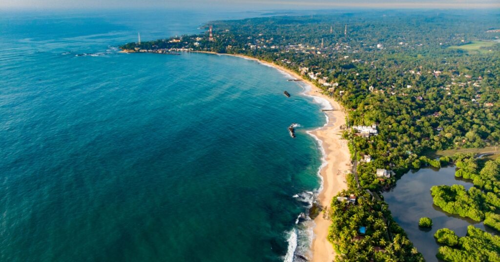 aerial view of hambantota beach