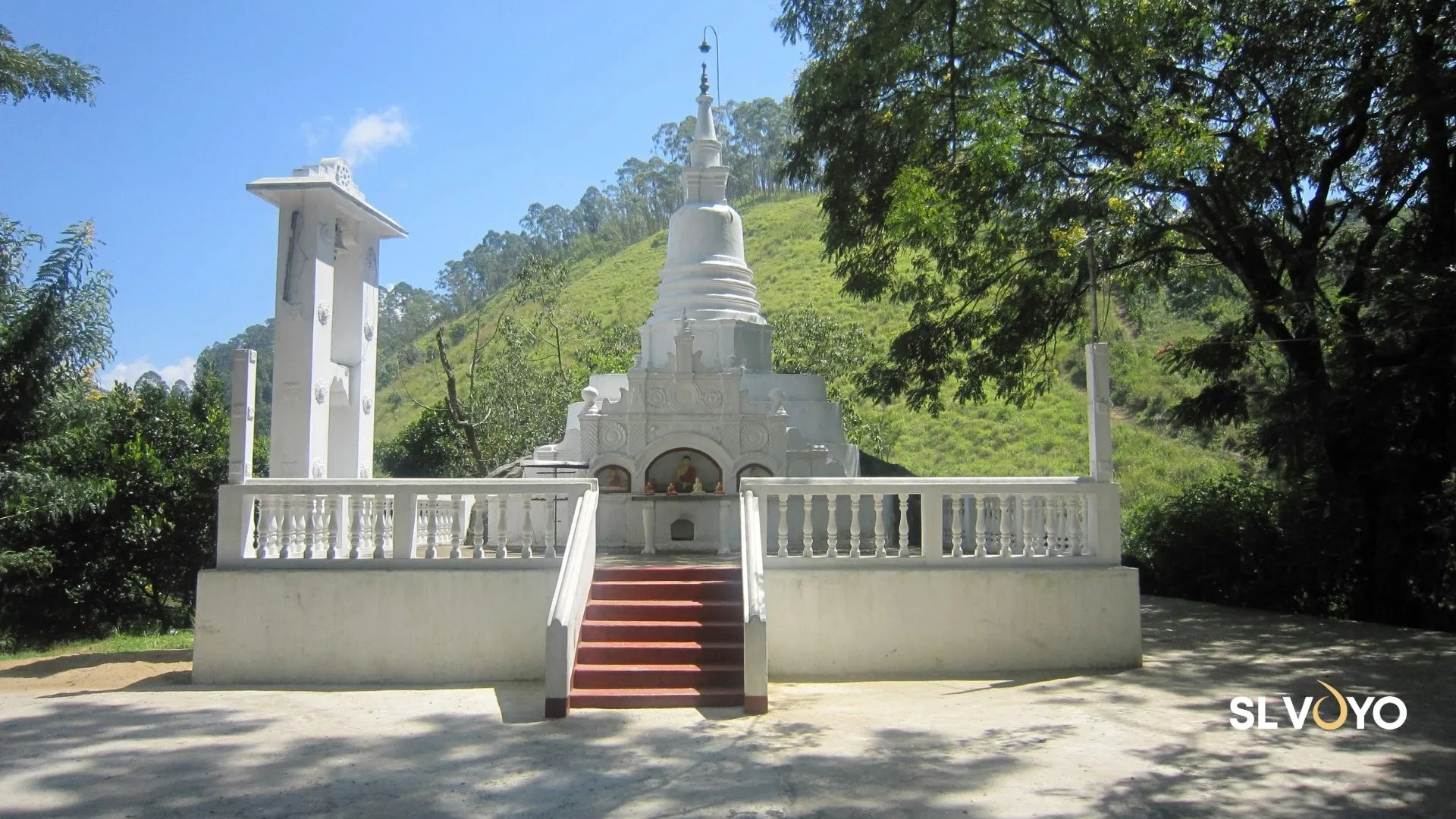 Ancient Dhowa Rock Temple near Ella with unfinished Buddha statue carved into rock