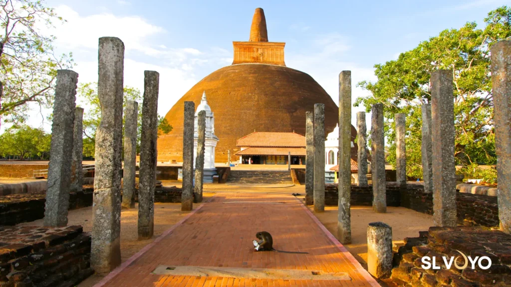 Abhayagiri stupa and monastery ruins in Anuradhapura