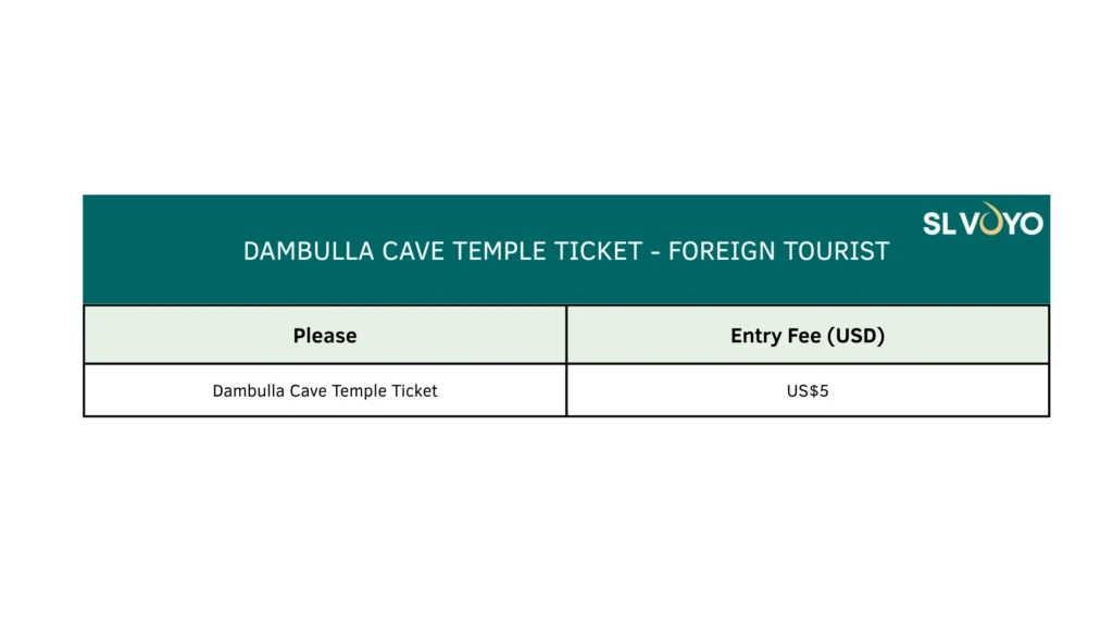 Dambulla Pricing table