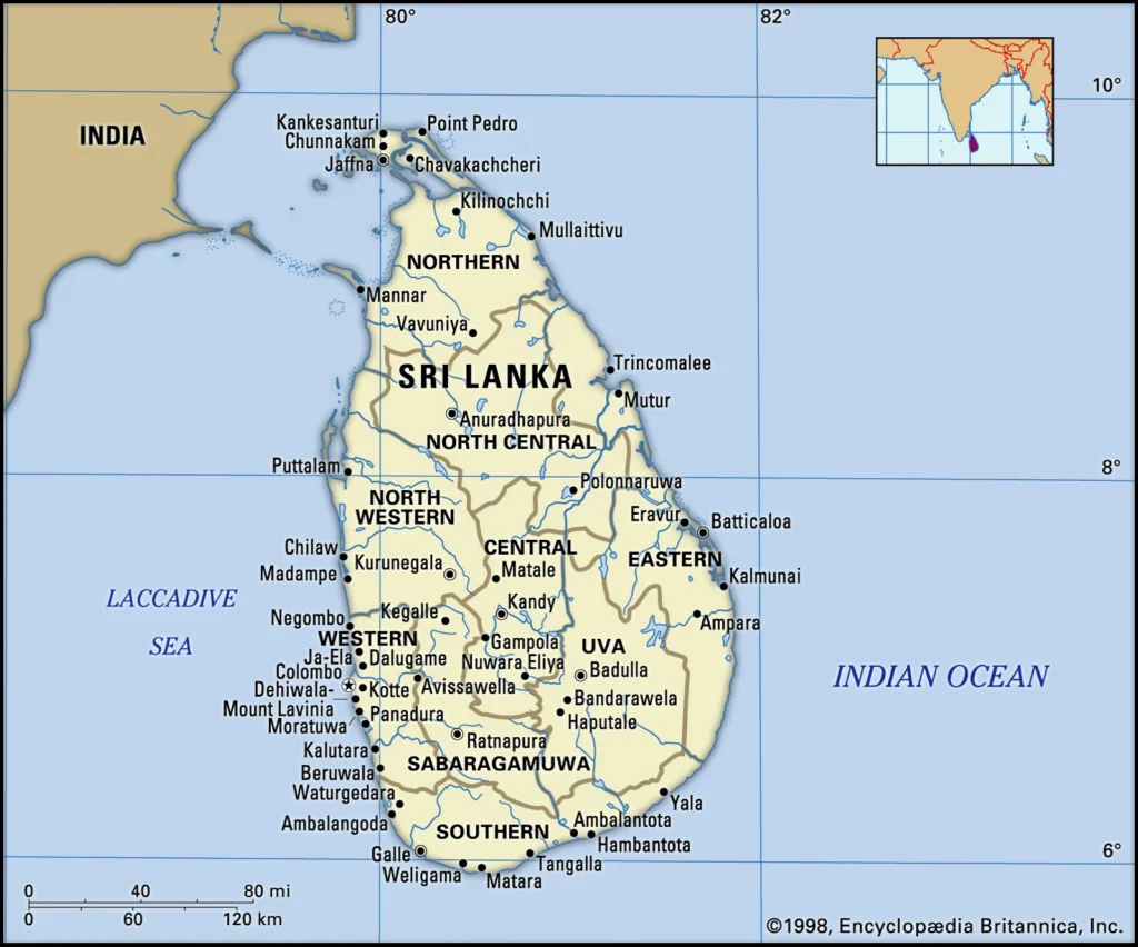 Sri lanka map