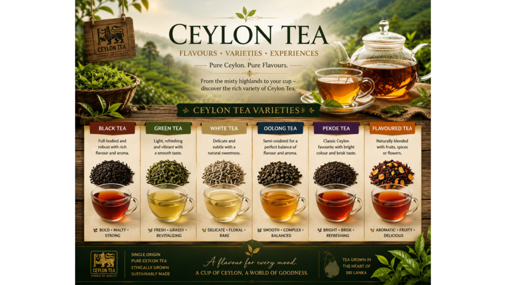 Ceylon Tea Flavours Varieties