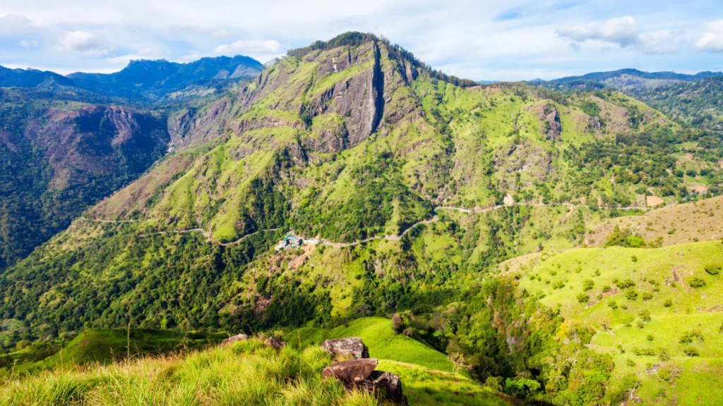 Panoramic view of the lush green hills and mountains