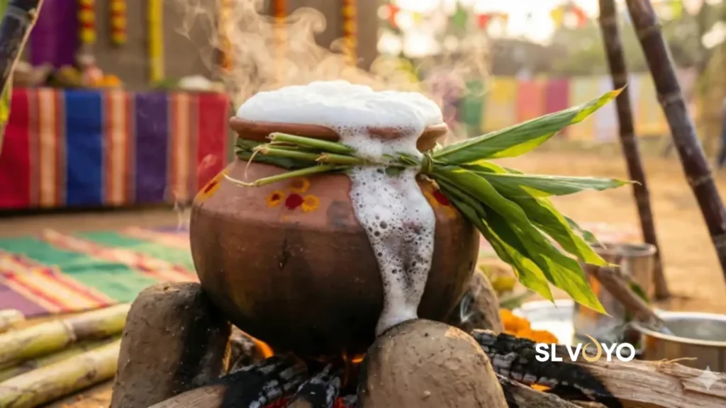 Pongal pot boiling over