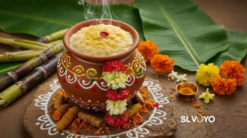 Pongal pot turmeric decoration