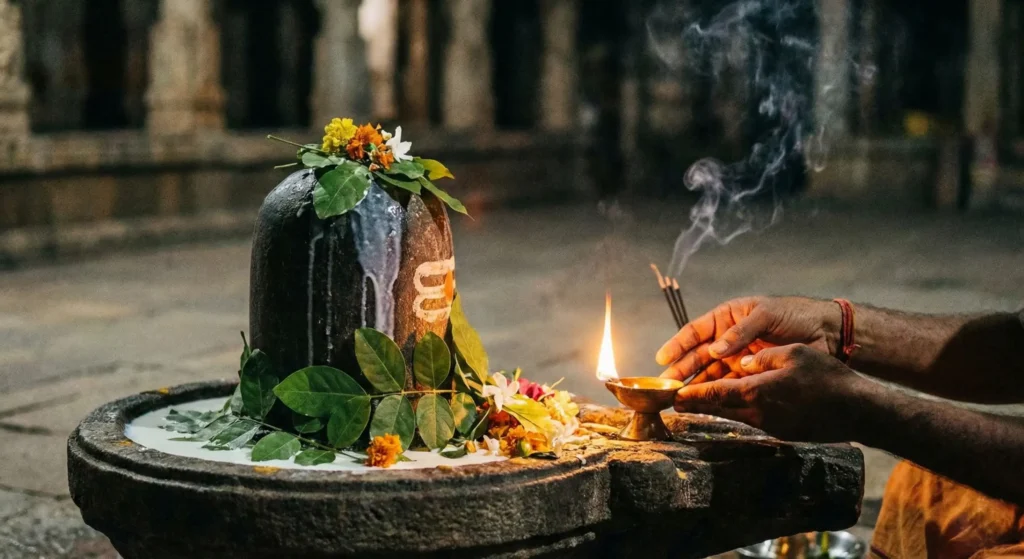 Shiva Lingam ritual bathing