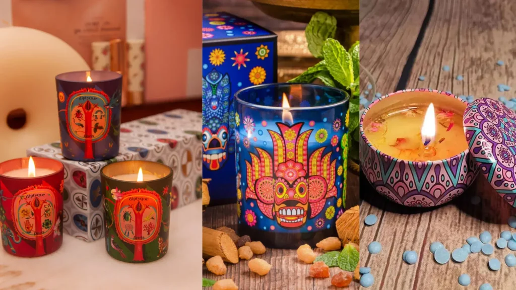 Candles with different arts