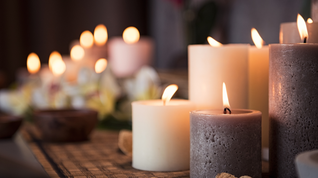 Colourful handmade candles