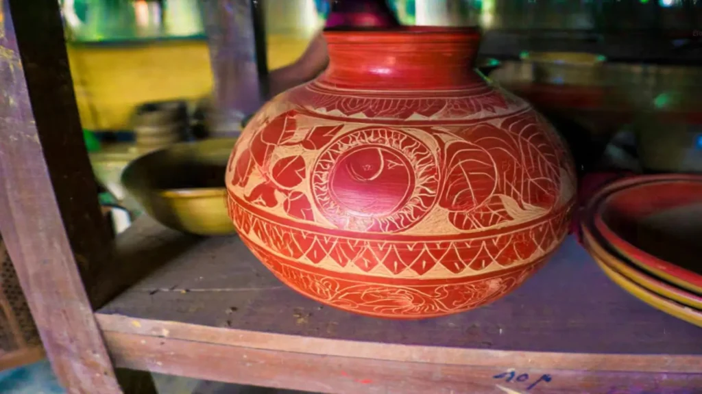 pottery displayed after firing
