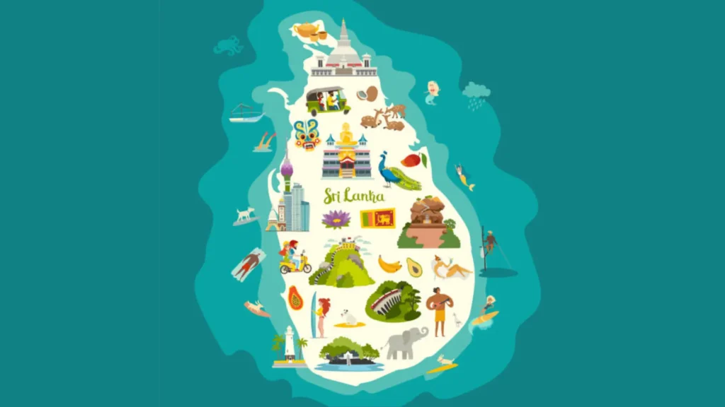 Illustrated map of Sri Lanka 1