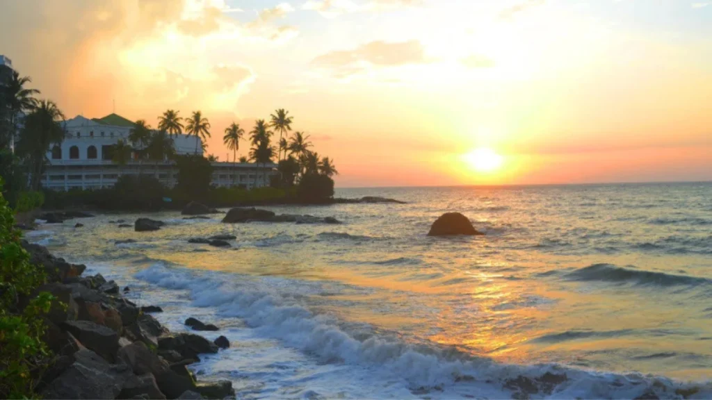 Mount Lavinia Beach golden sunset